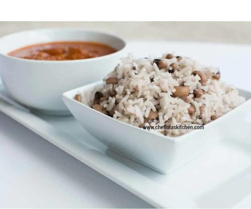 White Rice + Beans + Chicken in Sauce