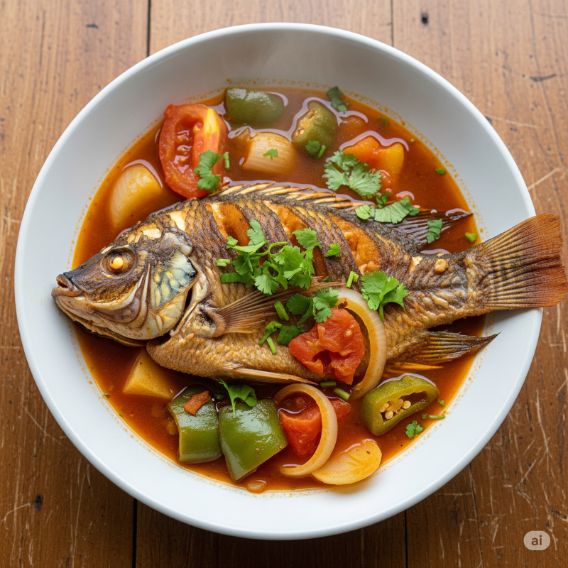 Fresh Whole Tilapia Fish Stew